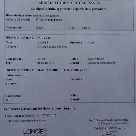 Dom wakacyjny Pays Basque&landes Maison Bois Classee 4 Etoiles *